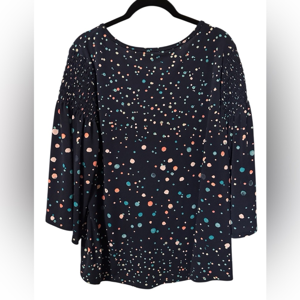 Plus size Multicolor Polka Dot Blouse. EUC - Picture 2 of 4